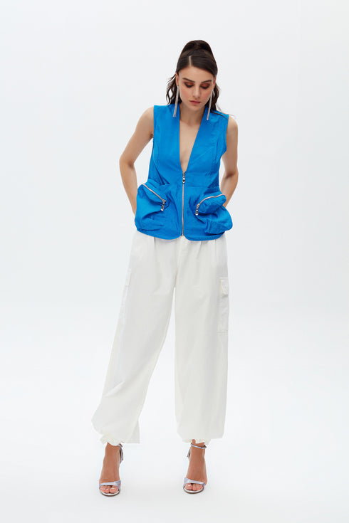 White Cargo Trousers